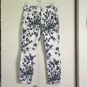 7 For All Mankind Floral Patterned Ankle Jeans